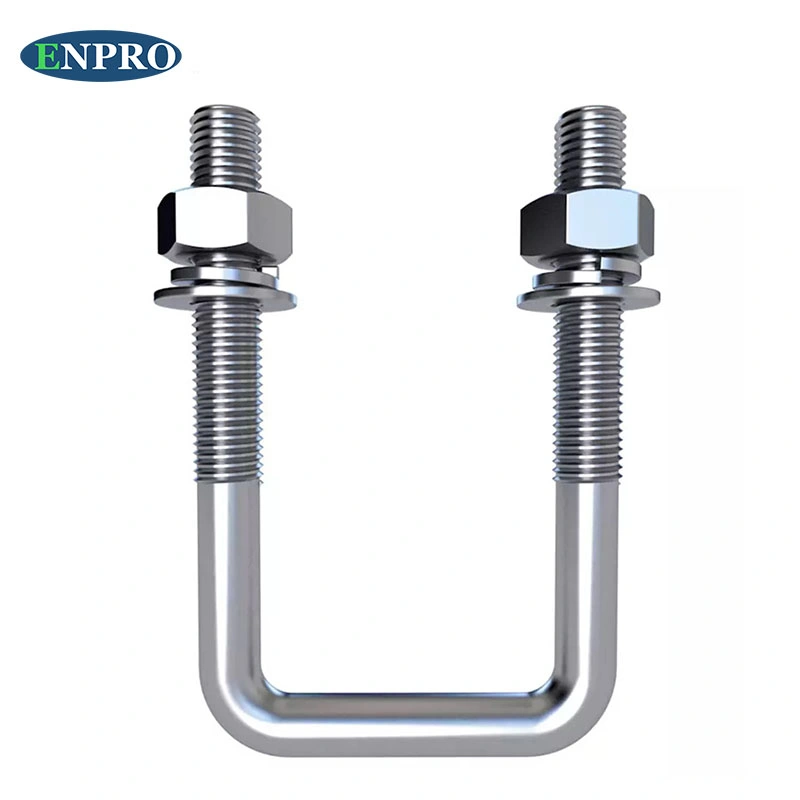 Factory Directly Supply ASME B18.2 1 5/8&quot; X 4&quot; X 3/8&quot; Square U Shaped Zinc Plated Bolts with Nuts