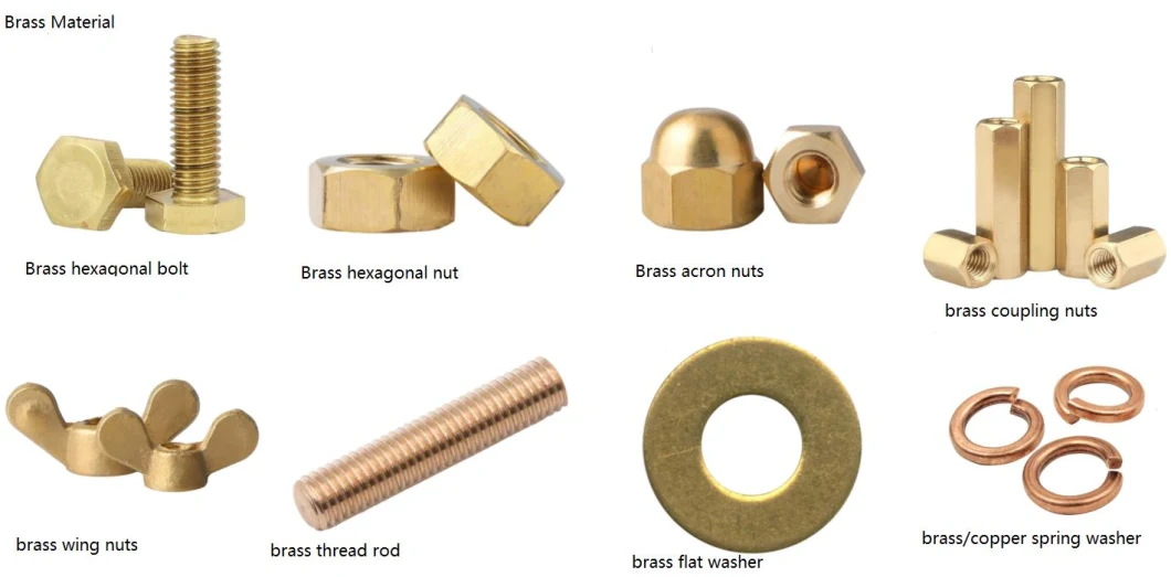 Brass H58 /H60 /Bsw/Unc/DIN934/Hex Nuts/Hex Head Bolt and Nuts / Wing Nuts/Hexagon Flange Nuts/Nylon Lock Nuts/Dome Nuts /Hex Coupling Nut/Hexagonal Nut